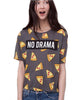 Cute Cake Pizza Letters Print Women T shirt 