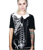 Doll Collar Skull Printed Tees