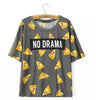 Cute Cake Pizza Letters Print Women T shirt 
