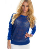 Hollow Out Long Sleeve American Women Tops 