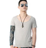 Deep Curved Hem Cotton Tee Shirt